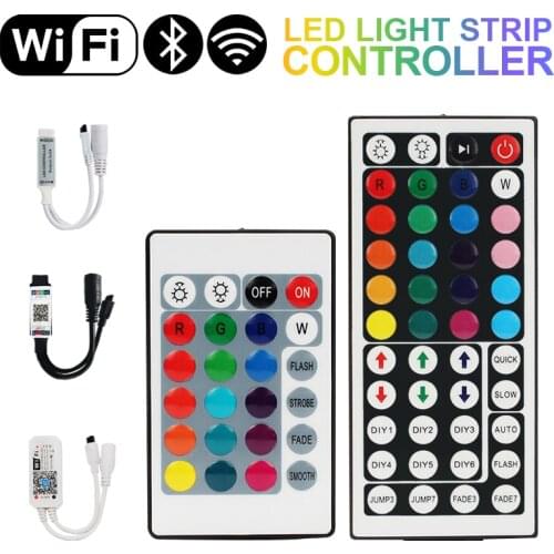 WIFI RGB Remote Dimmer Controller For Led Light Strip Controller LED Lights LED IR Bluetooth 24 Keys 44 Keys SMD 2835 5050