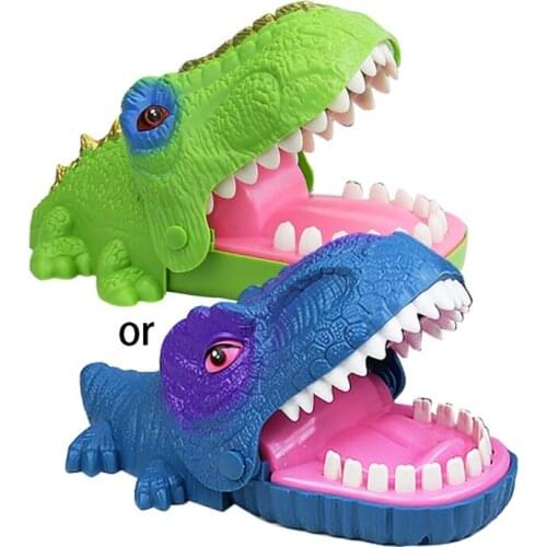 Q9QB Baby Finger Training Bright Color Cartoon Dinosaur Shaped Funny Accompany Toy Eco-friendly ABS Material