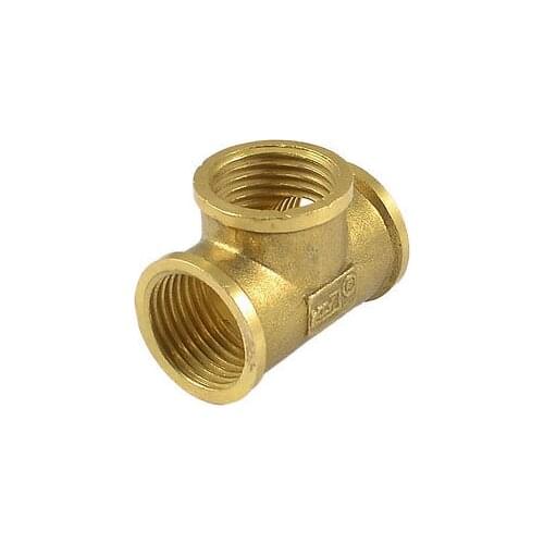 1/2" BSP Female Thread 3 Way Quick Connector Coupling Air Joint Bronze Tone