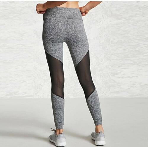 Yoga Pants Mesh Patchwork Sport Pants For Women Slim Workout Running Tight Elastic Waist Leggings Trousers Fitness Gym Pants