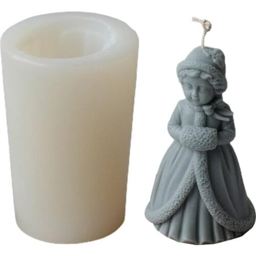 Silicone Molds Sugar Craft 3D Christmas PrincessCandle Fondant Mold Cake Tools