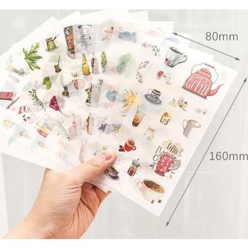 6pcs/set Cute Stickers Stationery Art Supplies Stickers Scrapbooking Sticker Flakes Kawaii Cartoon Sticker School Supplies