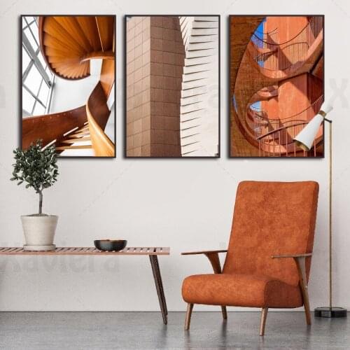 Modern Poster and Print Log Staircase Abstract Strange Space Painting Home Decor Art Mural Fashion Aisle Entrance Living Room