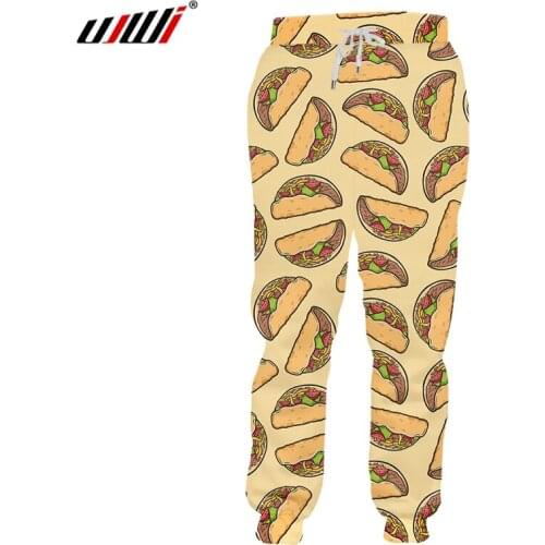 UJWI New Fashion Sweat Pants Joggers Pants 3D Graphic Print Food burger Sweatpants For Men/women Hip Hop Full Length Trousers