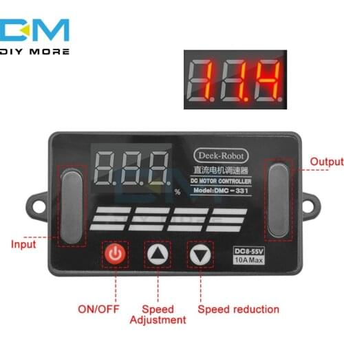 DMC-331 PWM DC Motor Speed Controller 10A 8V-55V LED Digital Display Switch Accelerate Decelerate power-off Permanent Memory