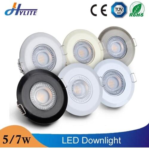 Ultra Thin LED Downlight 5W 7W Waterproof Round Recessed Ceiling Lamp Indoor Bathroom Spot Bulb Warm Cold White AC85-265V