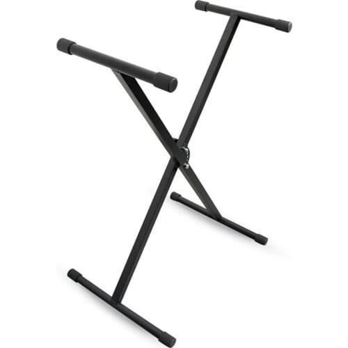 Universal Folding Piano Keyboard Stand Bracket Double X-Style Heavy Duty Metal Material with Anti-Slip Rubber Caps