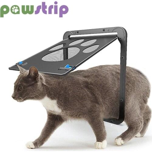 Dog Cat Flap Door Dogs Paw Anti-bite Security Lock Flap Door for Dog Cats Lockable Magnetic Screen Outdoor Window Pet Supplies
