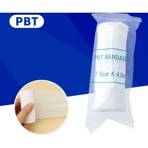 1 Roll 5cm*4.5m 7.5cm*4.5m Elastic PBT Bandages Wound Dressing Outdoor Sports Sprain Treatment For First Aid Kits Accessories
