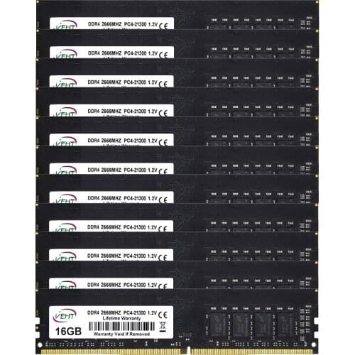 VEHT 10PCS DDR4 16GB Desktop Memory 16GB PC4-21300 DIMM 2666MHz RAM 1.2V 288PIN NON ECC ddr4 ram Desktops ram Memoria ram ddr4