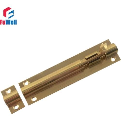 2pcs 4 Inch Brass Barrel Bolt with Screws Wholesales 101mm Length Bathroom Barrel Bolt Latch Lock