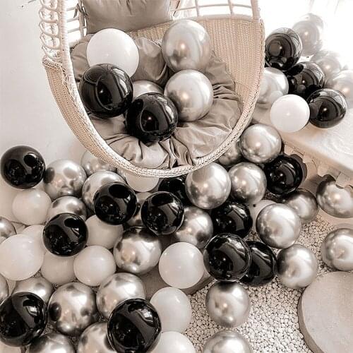 40/50pcs Gold Silver Chrome Confetti Balloons Set Round Metal Matte Globos Birthday Party Decorations Birthday Party Supplies
