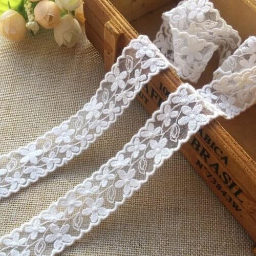 5Yard/Lot Mesh Embroidery Lace Trim 2.5CM Wide DIY Clothing Dress Sofa Curtain Decorative Sew Accessories