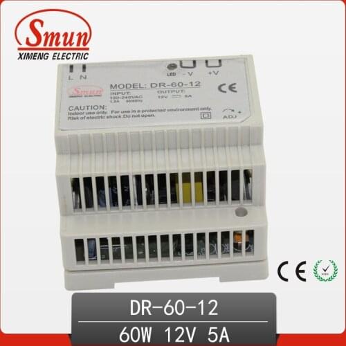 60W 12V 5A Single Output AC-DC Indoor Din Rail Switching Mode Power Supply DR-60-12