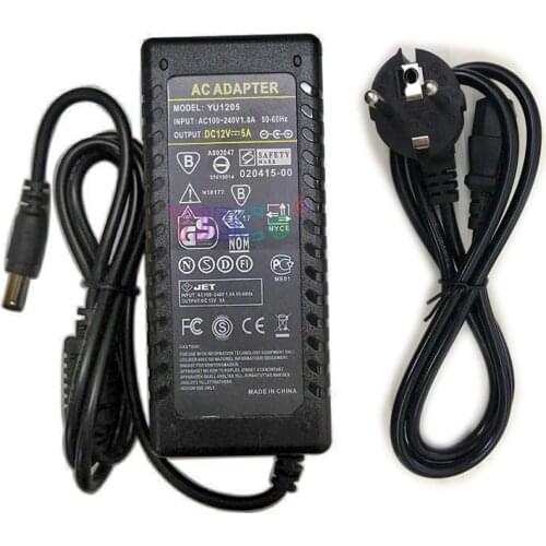 60W LED Power Adapter AC 100-240V to DC 12V 5A strip Power Supply Charger lighting Transformer 220 V 12 V lamp tape Converter