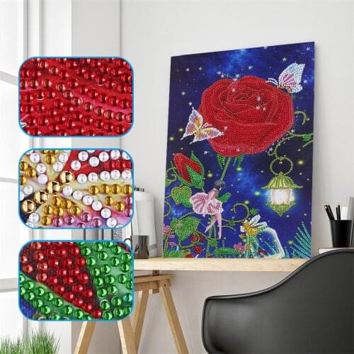 Special Shaped Diamond Painting Butterfly Flower DIY 5D Partial Drill Cross Stitch Kits Crystal Rhinestone Arts Home Decoration