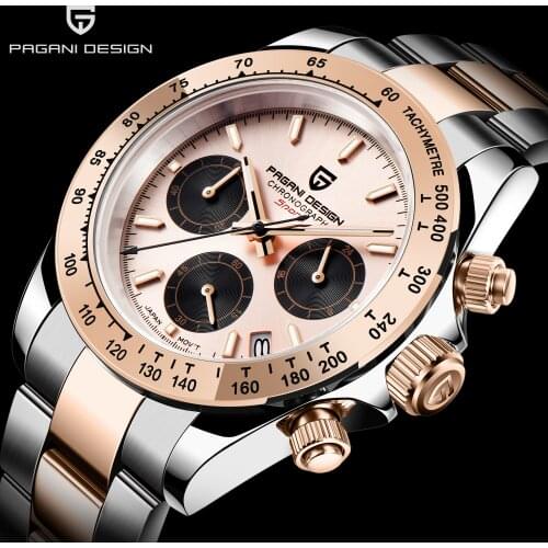 Automatic watch men PAGANI DESIGN Stainless steel men chronograph waterproof Sports clock luxury fashion wristwatch Japan VK63