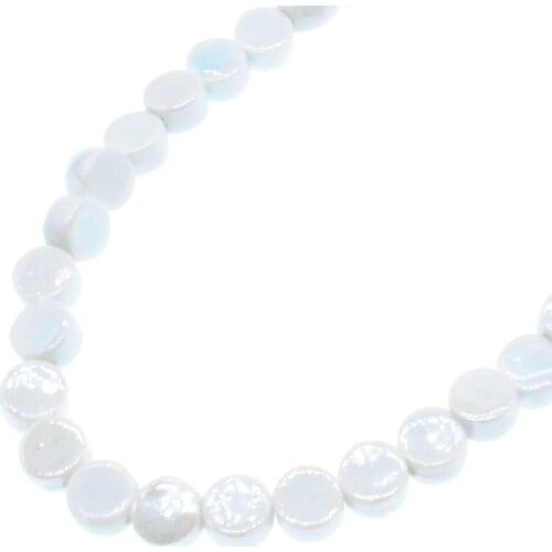CHONGAI White Ceramic Oblate Beads For DIY Bracelet Necklace Accessories 8mm