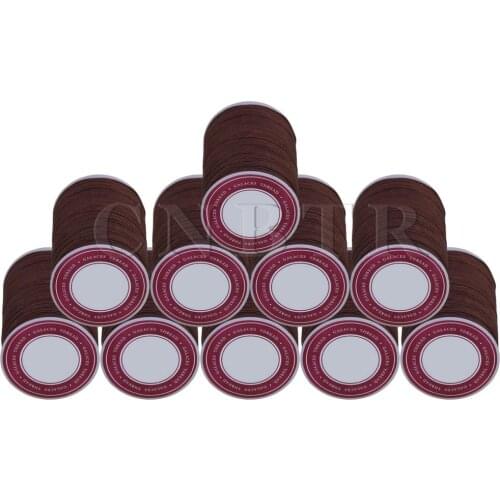 CNBTR 10 Pieces Brown 0.5mm Waxed Polyester Round Braided Leather Sewing Thread Cord