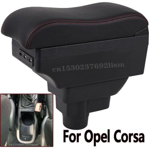 For Opel Corsa D Armrest box For Opel Corsa Car armrest backrest interior storage box Retrofit parts accessories