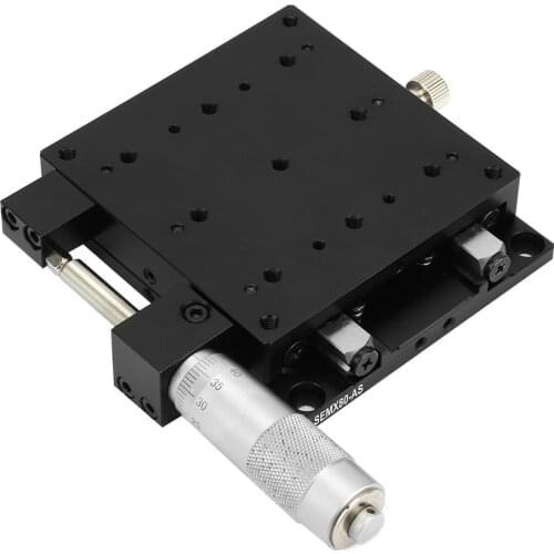 SEMX80-AS X Linear Guide Sliding Track 80 * 80mm Micrometer Manual Slide Table Linear Stages Cross Roller Guide High Precision