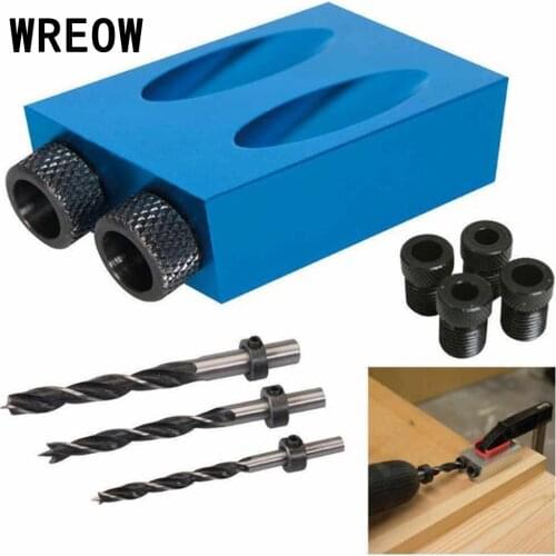 Pocket Hole Screw Jig Dowel Drill Joinery Kit 6/8/10mm Woodwork Guides Tool