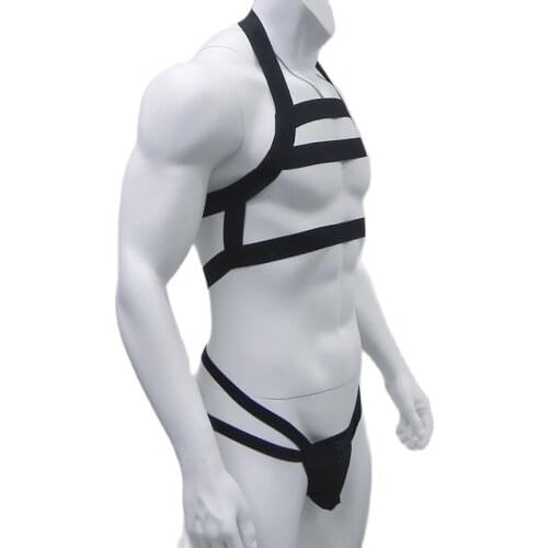Thongs G-string Harness Set Lingerie Mens Body Chest Should Straps Bondage Sexy Elastic Jockstrap Club Costume Arnes Hombre