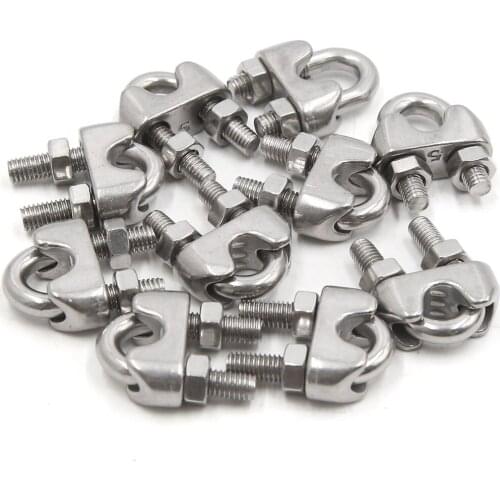 M5 M10 M12 Wire Rope Cable Clip Bolts 304 Stainless Steel U Type Clamp Ring Fastener