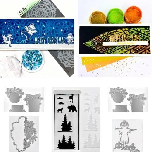 Halloween Snowflake Flower Metal Cutting Dies and Silicone Stamps for Scrapbooking Album Decoration Craft DIY Greeting Making