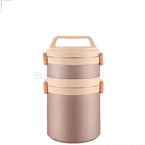 Stainless steel multi-layer super long insulation lunch box barrel large capacity lunch box lunch box thermal insulation box