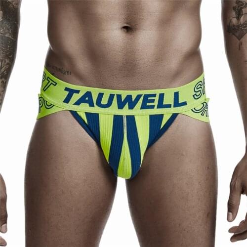 Male underwear elastic cotton Striped Panties Low waist Briefs New Designed Low-waist Hollow Male Panties Gay Underwear