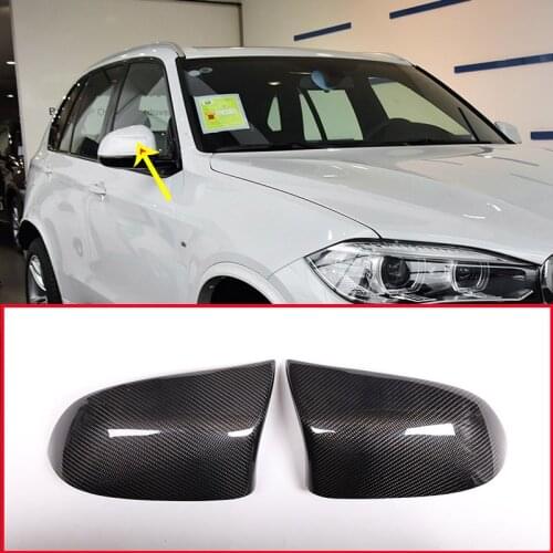 Real Carbon Fiber Side Rearview Mirror Cover Trim For BMW X3 X4 X5 X6 F25 F26 F15 F16 2013-2018 Car Accessories