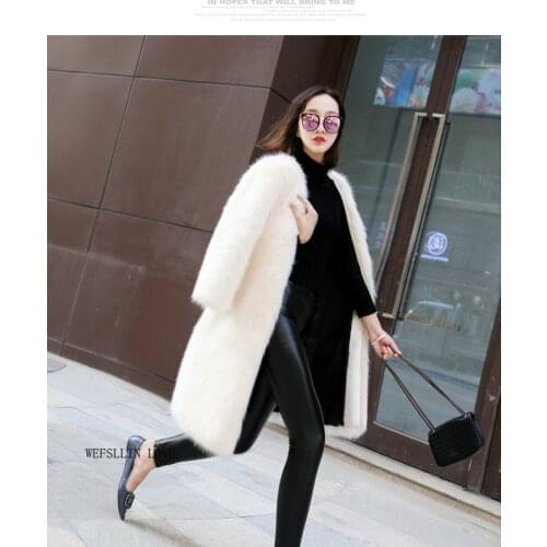 2020 New Womens Coats And Jackets Winter Warm Fur Coat Long O Neck Faux Fur Parka Mujer Abrigos Plus Size 4XL LX2349