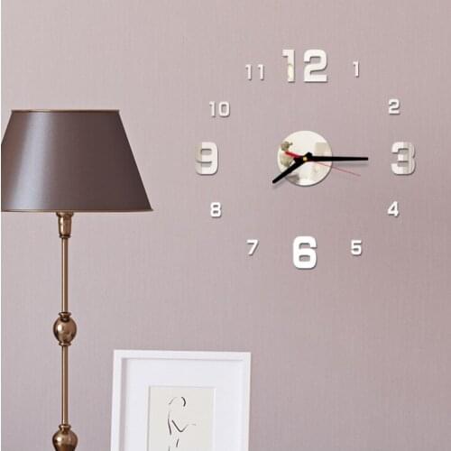 New Modern Fashion Large Wall Clock Art Design DIY 3D Clock Home Decoration Sub Chocolate Art Creative Hanging Mirror sticker