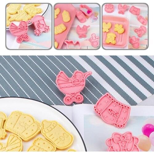 Plastic 6Pcs/Set Adorable Fondant Cookie Cutters Safe Biscuit Cutter Flexible for Cooking