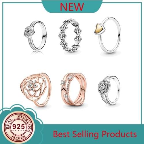 Original 925 sterling silver rose flower love ring female wedding ceremony gift exquisite jewelry