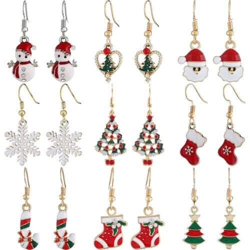 Christmas Earrings for Women Merry Christmas Decorations for Home Navidad 2020 Christmas Ornaments Xmas Gift Happy New Year 2021
