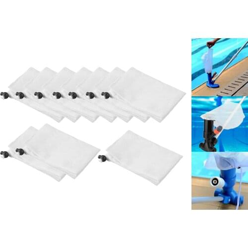 10Pieces 5.12" Width x 8.66" Length Fine Mesh Bag for Pool Leaf Aquarium Pond Leaf Catcher Leaf Gulper Leaf Master