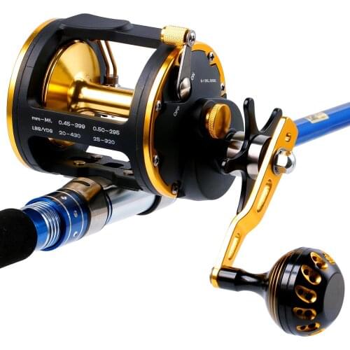 Sougayilang Top Quality Trolling Fishing Reel Full Metal Sea Boat Saltwater Casting Fishing Reel Right Hand Max Drag 43LB