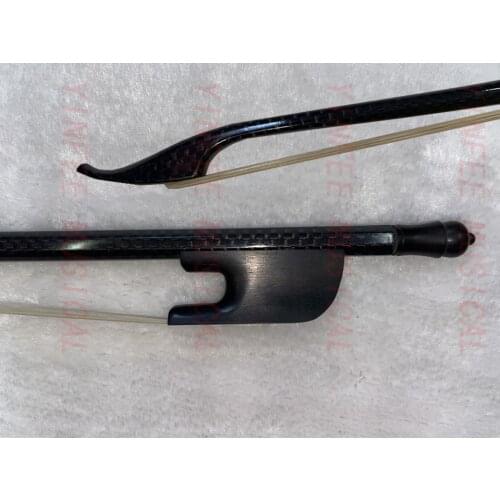 Old Baroque shorter Style Violin Bow Weave Carbon Fiber Round Stick Ebony Frog White Horsehair Well Balanced