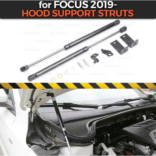 Hood support struts case for Ford 2019- Stainless steel 1 set / 2 pcs molding decoration car styling exterior