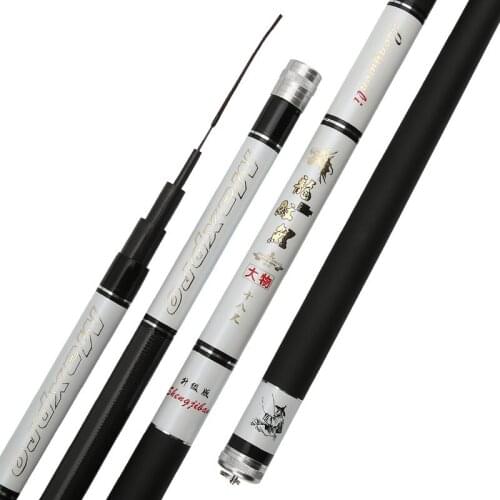 High carbon 28-19 tone super hard taiwan fishing rod 3.6-7.2M telescopic rod long section hand carp fishing rod