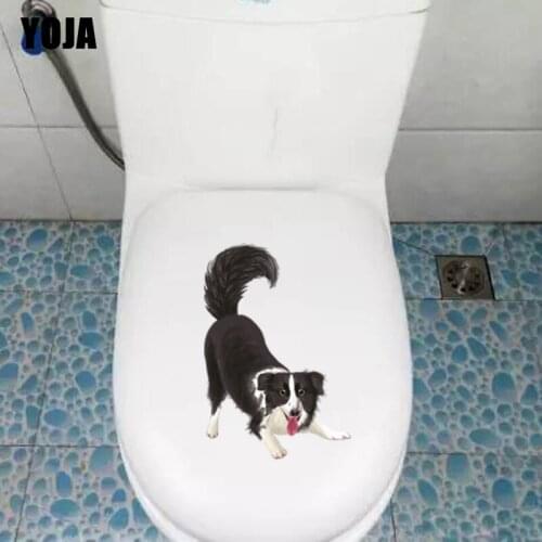 YOJA 15.6*23.1CM Pet Dog Animlal Wall Decal Living Room Home Decoration Toilet Sticker T3-0672