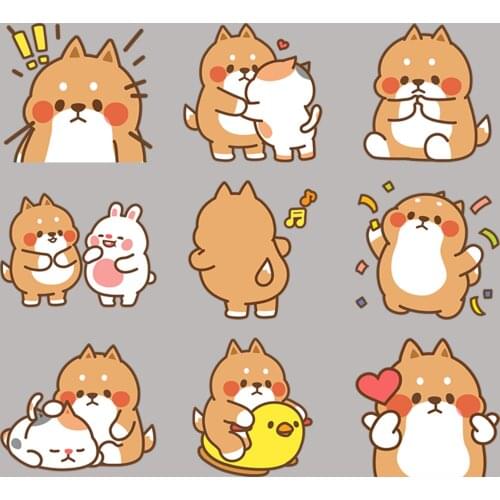 24 cute puppy anime funny scrapbook stickers for kids, DIY laptop suitcase skateboard motorcycle bike toy boy