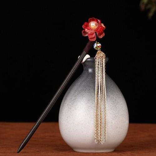New Chinese Style Hair Stick Pearl Headdress Flower Hair Ornament Handmade Headdress Bride Wedding Hair Accessories Prom Tiara