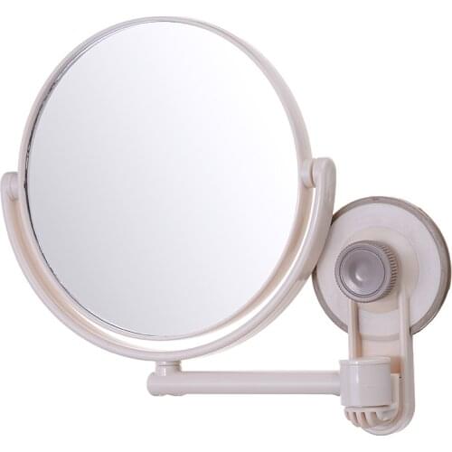 1Pcs ABS Plastic Double Sided 360 Degree Suction Cup Wall Mounted Round Makeup Shaving Mirror Bathrooms Dorm Room Mirror