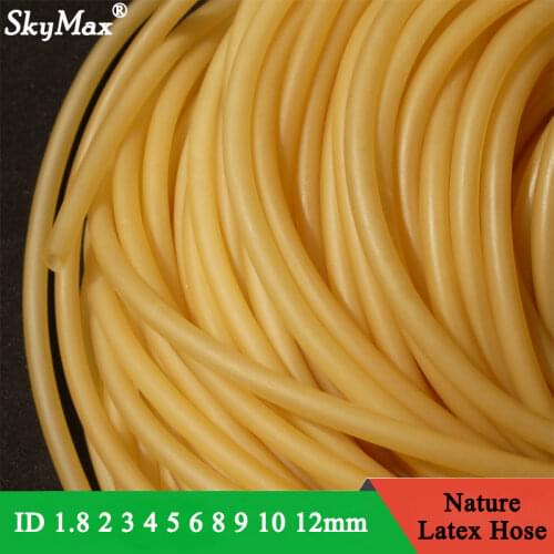 ID 1.8 2 3 4 5 6 7 9 10 12 mm Nature Latex Rubber Hoses High Resilient Elastic Surgical Medical Tube Slingshot Catapult