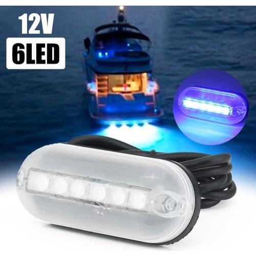 1PC Yacht LED Underwater Lights 180LM 6LED 12V Waterproof Marine Boat Lighting Fishing Lamp Boat Accessories