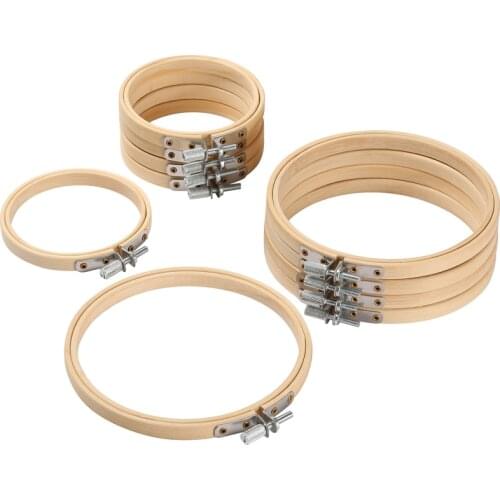 10pcs/set 8-30cm Bamboo Embroidery Hoop Rings Wooden Embroidery Hoops Frame Set for DIY Cross Stitch Needle Craft Tool