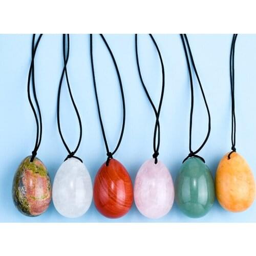 40X25MM Drilled Natural Jade Yoni Egg Crystal Mineral Ball with Hole for Kegel Exercise Vaginal Pelvic Floor Muscle Massage Tool
